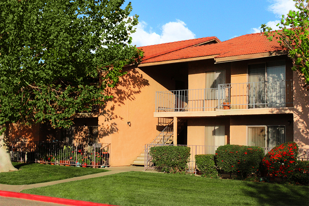 This image displays exterior photo of Ridgeview Village Apartments