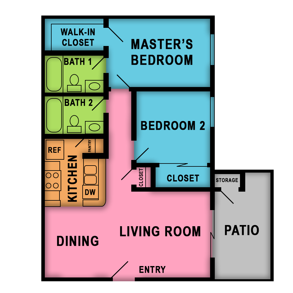 This image is the visual schematic floorplan representation of Savannah at Ridgeview Village Apartments.